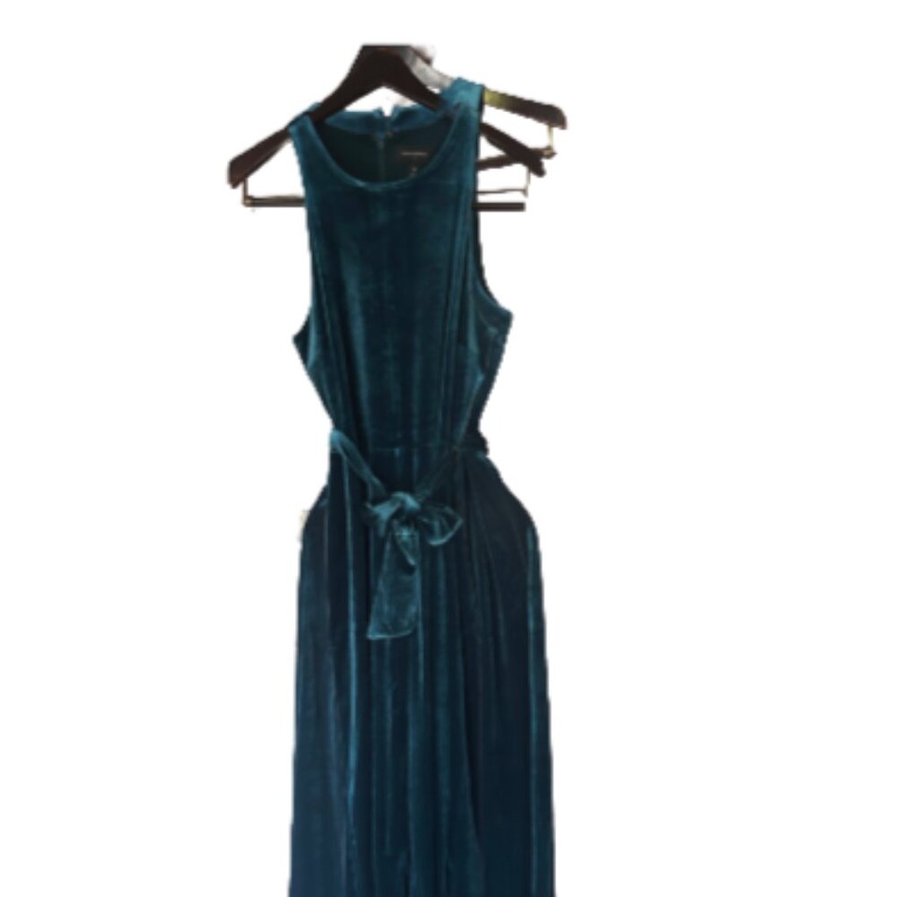 Banana Republic Green Velvet Jumpsuit
